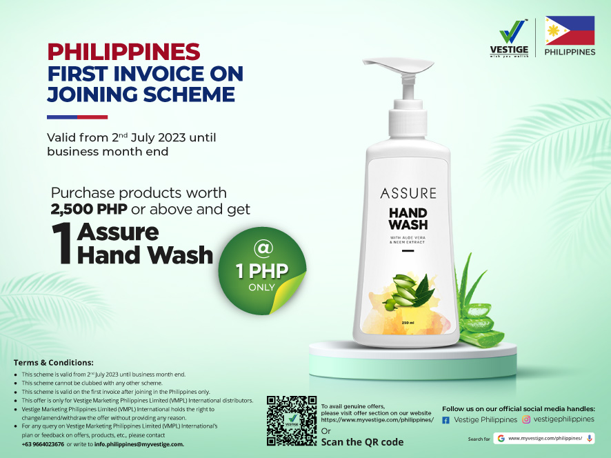 Vestige July month Joining Offer for Philippines